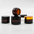 Amber cosmetic containers glass cream jar